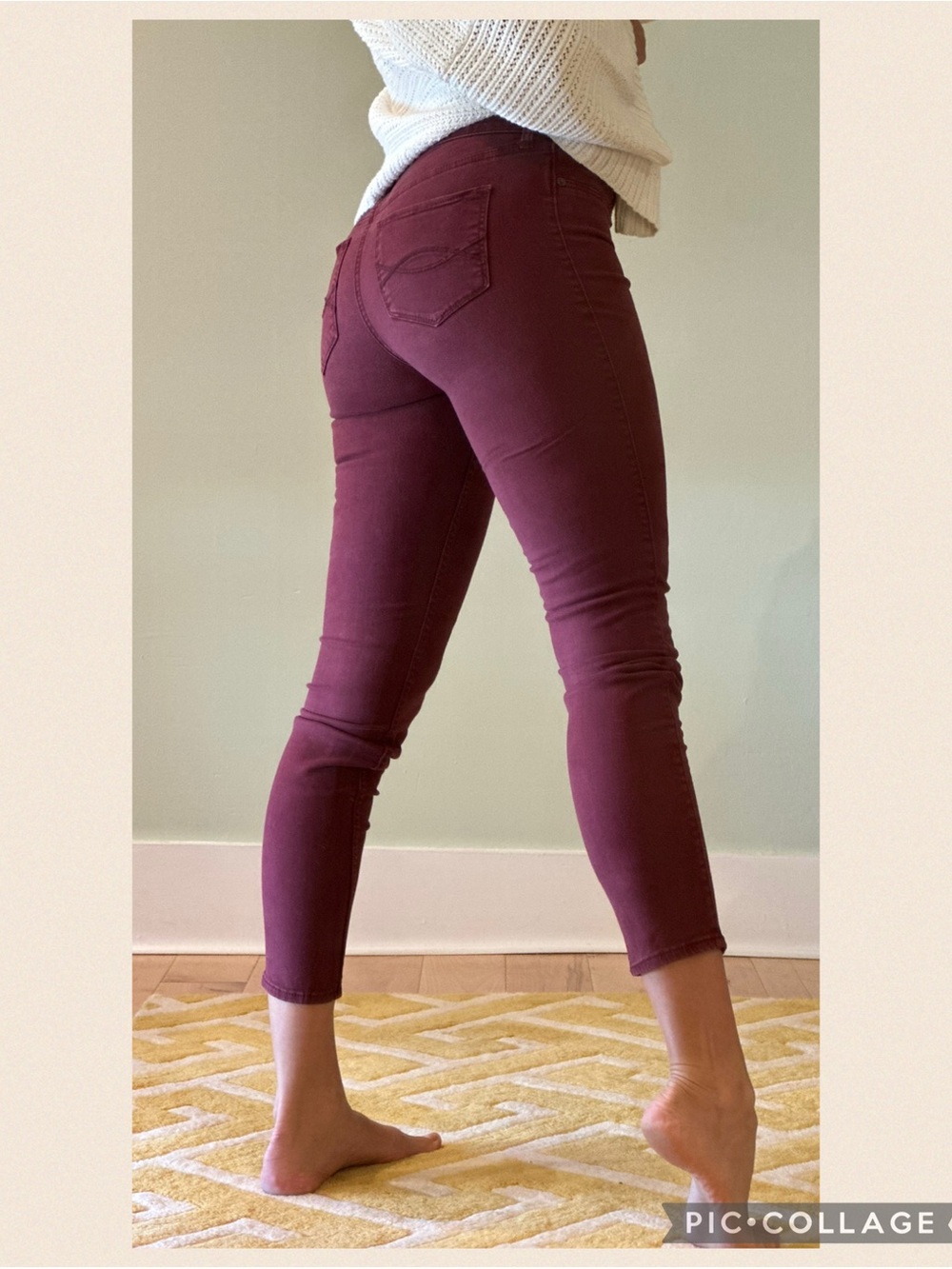 Abercrombie & Fitch Burgundy Ankle Skinny Jeans